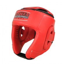 The boxing helmet Masters KTOP-PU (WAKO APPROVED) head protector - red