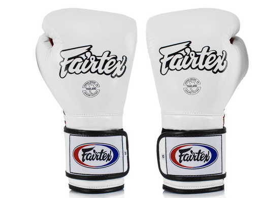  RĘKAWICE BOKSERSKIE FAIRTEX BGV9 (white/red palm/black piping) "Mexican Style" "K"