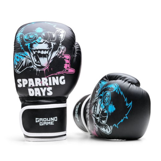 Ground Game &quot;CHEEKY MONKEY&quot; Kids Boxing Gloves - Black 