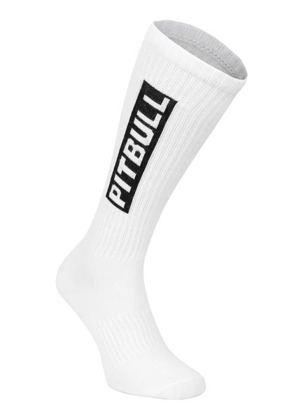 Long High Crew Pitbull Socks thin 3-pack - white