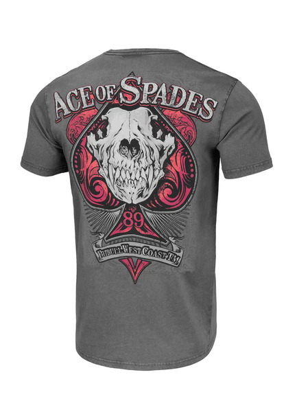 Koszulka męska Pit Bull Denim Washed ACE OF SPADES II - grafitowa