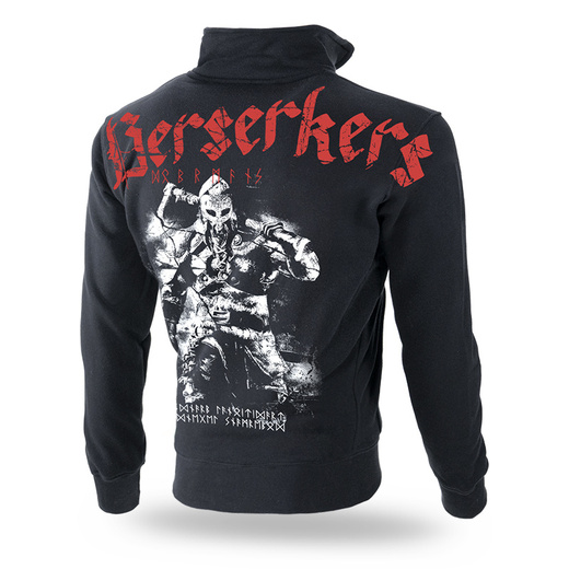 Dobermans Aggressive zip-up sweatshirt &quot;BERSERKERS BCZ127&quot; - black