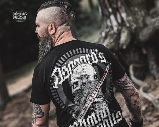 Koszulka T-shirt Dobermans Aggressive "ASGAARD'S" TS282A - czarna