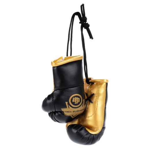 Bushido Boxing Gloves Pendant Keychain - Black and Gold