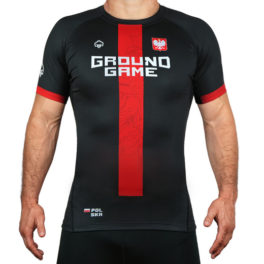 Rashguard Shortsleeve Ground Game POLSKA 2.0 - czarny