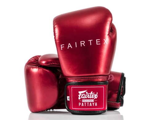 FAIRTEX BGV22 BOXING GLOVES (metallic red) + bag &quot;K&quot;