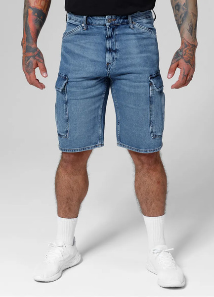 Pit Bull Classic Wash Deerhorn denim cargo shorts 