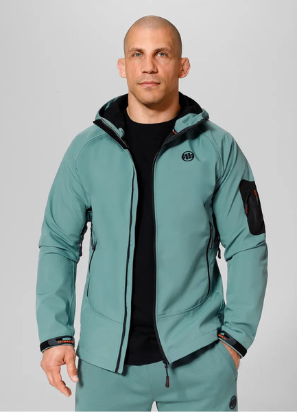 Pit Bull Softshell Airfield men&#39;s jacket with hood - mint