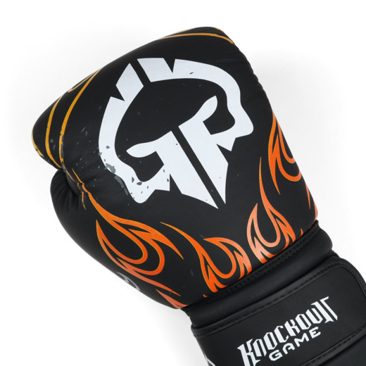 Ground Game Leather Boxing Gloves &quot;FLAMES&quot; 