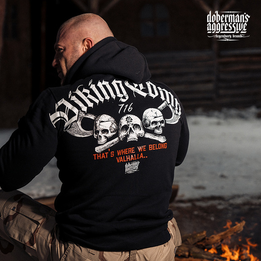 Dobermans Aggressive hoodie &quot;MY VALHALLA BK272&quot; - black