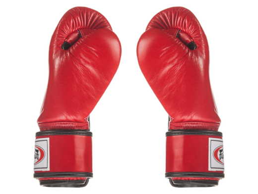 Boxing gloves FAIRTEX BGV1-B (red / black piping) breathable