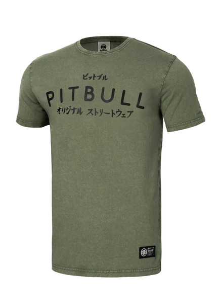 Pit Bull Denim Washed Bravery men&#39;s T-shirt - olive