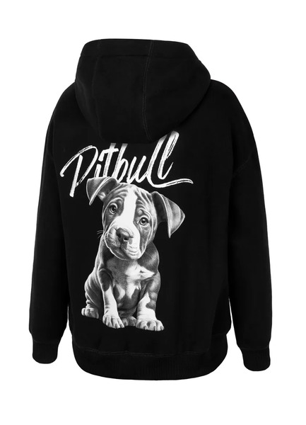 Bluza Damska z kapturem Pit Bull PUPPY Oversize - czarny