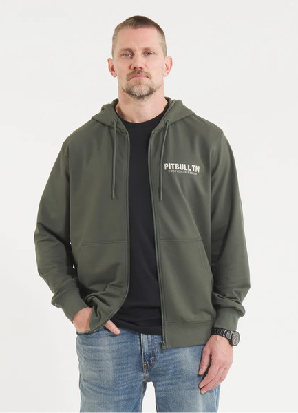 Men&#39;s zip-up hoodie PIT BULL PARA BELLUM - olive