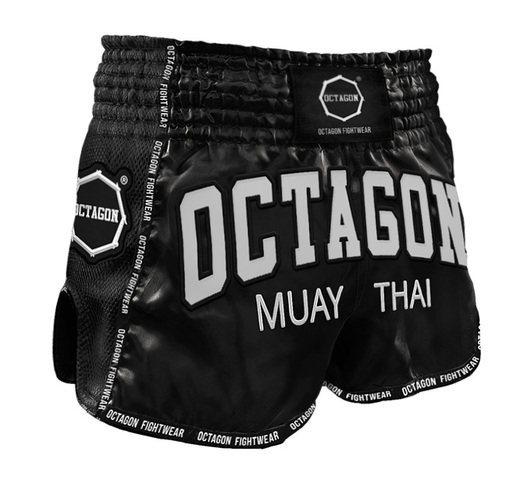 Spodenki Muay Thai Octagon - czarno/białe