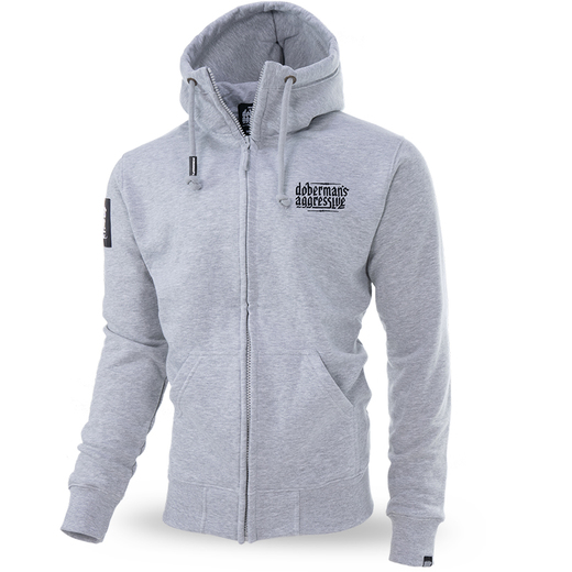 Dobermans Aggressive Zip Hoodie &quot;Legendary BZ239&quot; - gray