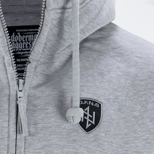 Dobermans Aggressive Zip Hoodie &quot;OFNS SHIELD BZ259&quot; - gray