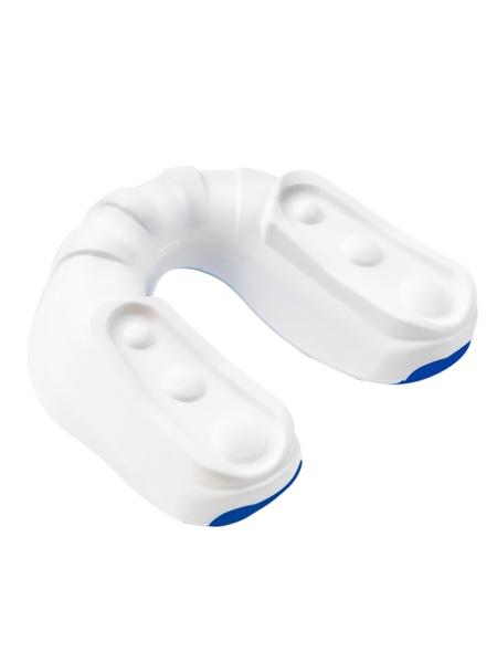 Single gel mouthguard Mr. Dragon white and blue