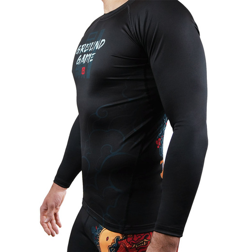 Rashguard Ground Game ASHI GARAMI długi rękaw - czarny