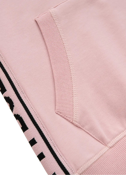 French Terry women&#39;s sweatshirt with hood &quot;La Deta&quot; - pink