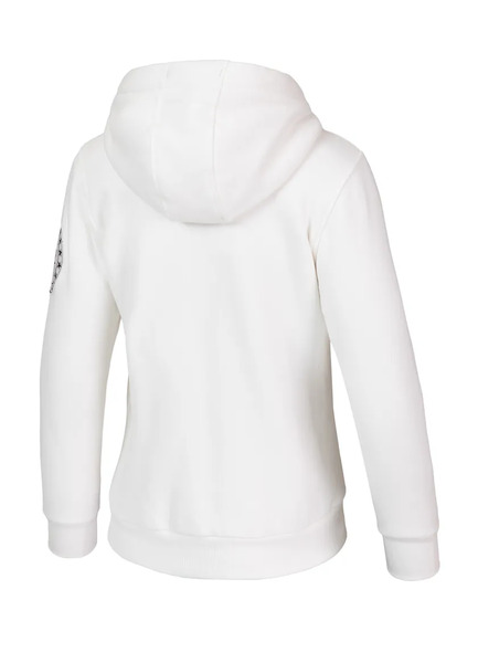 Women&#39;s Hooded Zip-Up Sweatshirt Pit Bull SHERPA RUFFINA - White