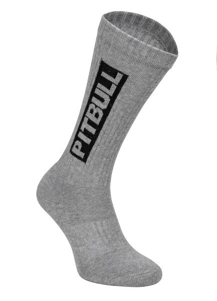 Long High Crew Pitbull Socks thick 3-pack - gray