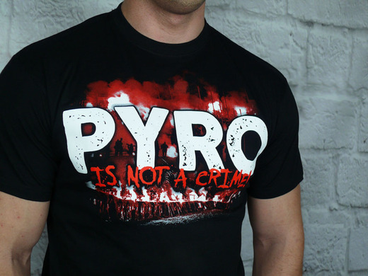 T-shirt &quot;No Pyro? No Party!&quot; streetwear - black