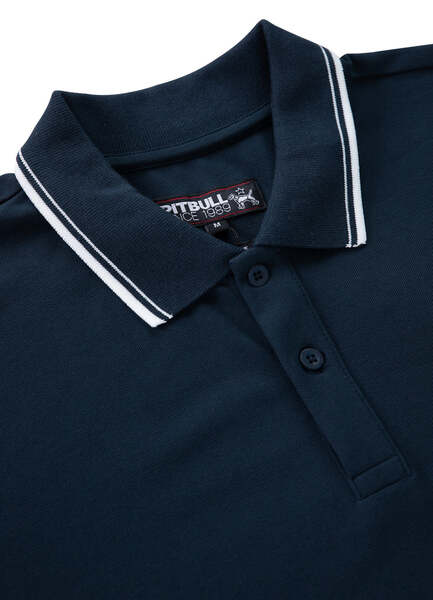 Polo Shirt PIT BULL &quot;Pique&quot; Stripes Regular - navy blue