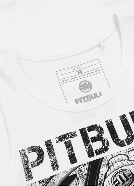 Tank top slim fit PIT BULL &quot;Drive&quot; - white