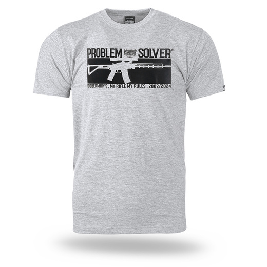 T-shirt Dobermans Aggressive &quot;PROBLEM SOLVER&quot; TS331 - gray