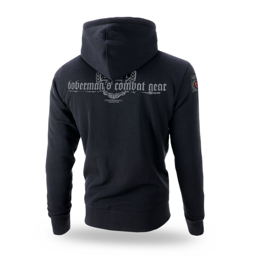 Bluza z kapturem rozpinana Dobermans Aggressive "COMBAT GEAR BZ15" - czarna