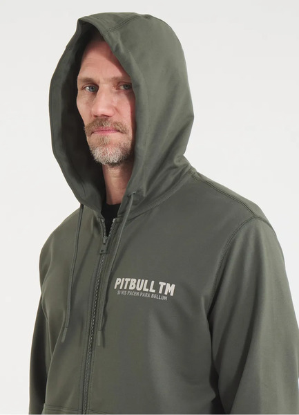 Men&#39;s zip-up hoodie PIT BULL PARA BELLUM - olive