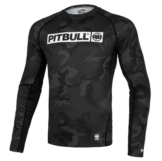 Rashguard PIT BULL longsleeve "Net Camo Hilltop II" - czarny