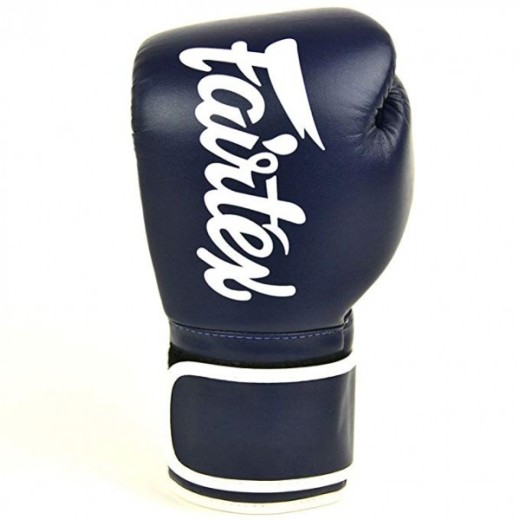 FAIRTEX BGV14 boxing gloves (blue/white piping) &quot;Microfiber&quot; &quot;K&quot;