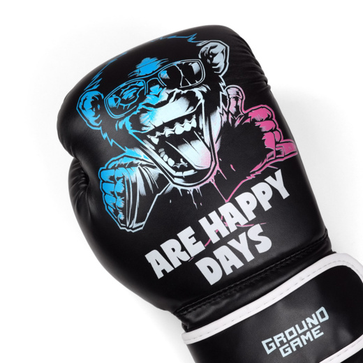 Ground Game &quot;CHEEKY MONKEY&quot; Kids Boxing Gloves - Black 