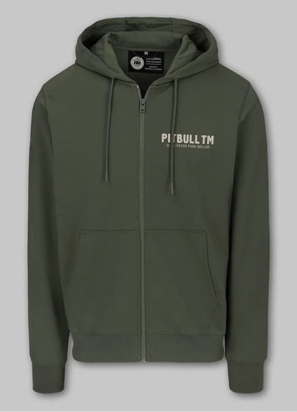 Men&#39;s zip-up hoodie PIT BULL PARA BELLUM - olive