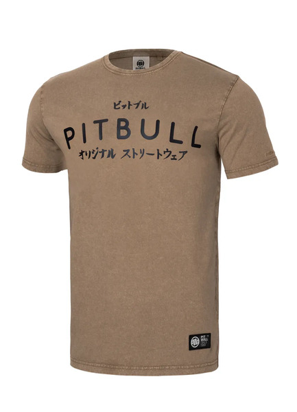 Pit Bull Denim Washed Bravery men&#39;s T-shirt - brown