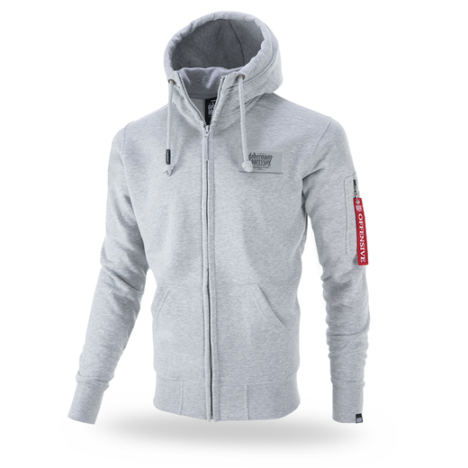 Dobermans Aggressive Zip Hoodie &quot;Effort Performance BZK261&quot; - gray