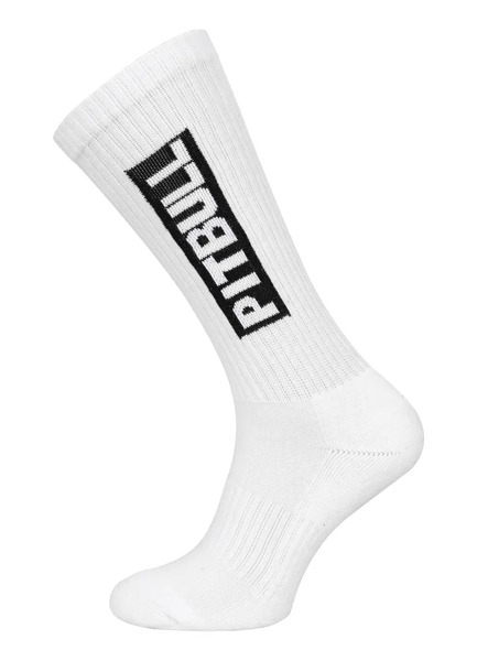 Long High Crew Pitbull Socks thick 3-pack - white