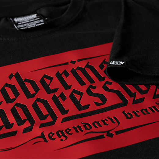 Dobermans Aggressive Hoodie &quot;RUBBER LOGO RED BK365A&quot; - Black