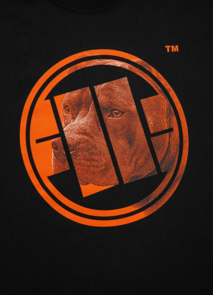 T-shirt PIT BULL &quot;Orange dog&quot; - black