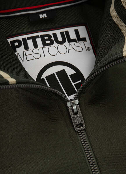 Bluza rozpinana PIT BULL Oldschool "Tape Logo" - ciemny zielony