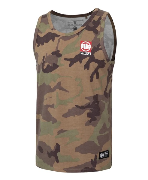 Pit Bull Slim Fit Small Hilltop Men&#39;s Tank Top - Woodland Camo