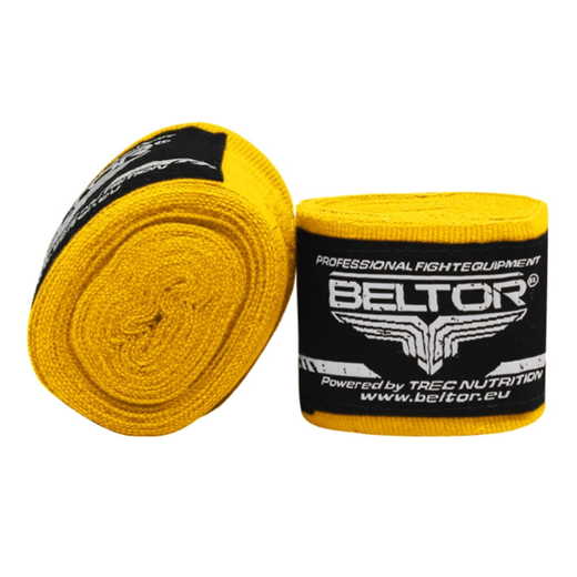 Boxing bandage Beltor wraps 4m cotton + case - yellow