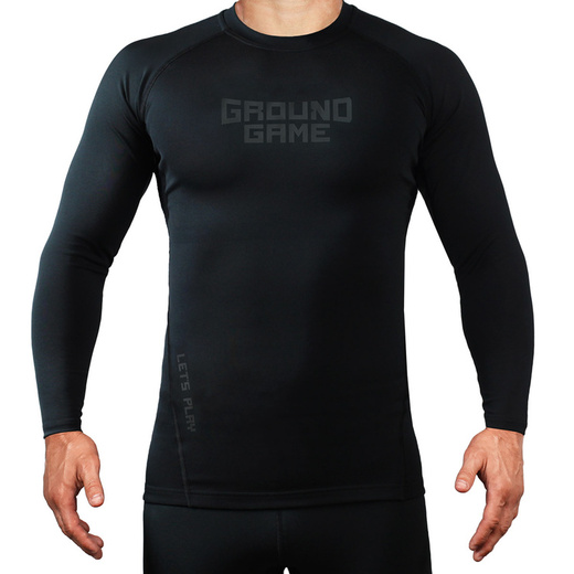 Rashguard Ground Game ATHLETIC BLACK SHADOW długi rękaw - czarny