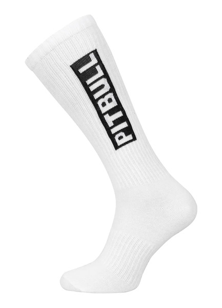 Long High Crew Pitbull Socks thin 3-pack - white