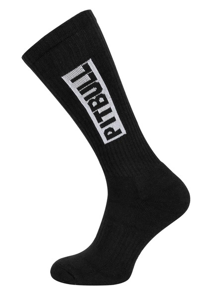 Long High Crew Pitbull Socks thick 3-pack - black