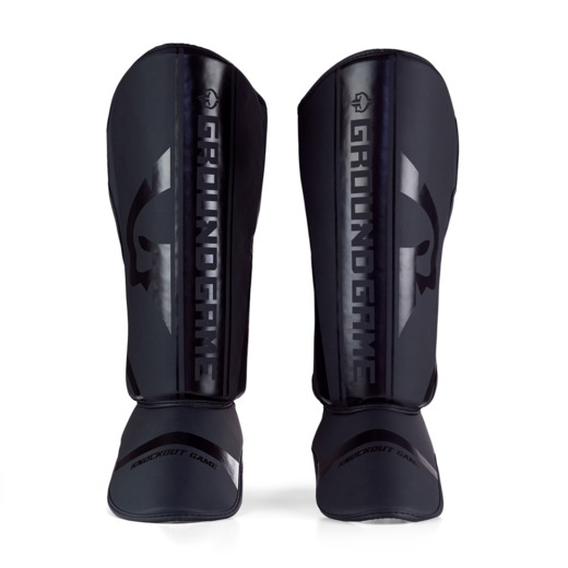 LIGHTWEIGHT Ground Game &quot;Stripe&quot; Shin and Foot Guards - Black