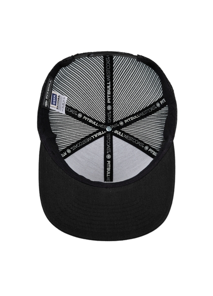 PIT BULL &quot;DOGS&quot; Snapback Flat Mesh Cap - Black