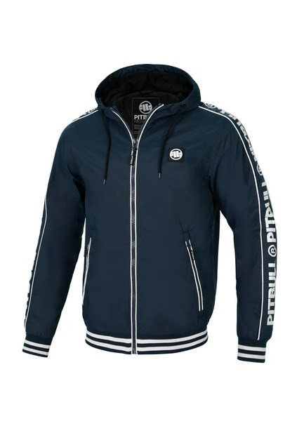 Men&#39;s transitional jacket with hood PIT BULL &quot;WHITEWOOD&quot; - navy blue